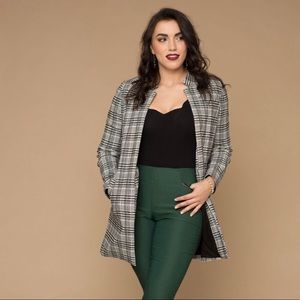 CAROLINA BELLE MONTREAL Plaid Trench Coat